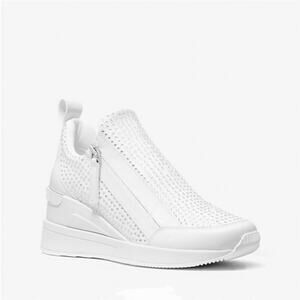 Michael Kors Willis Wedge Crystal Embellished Trainer Athletic Sneaker